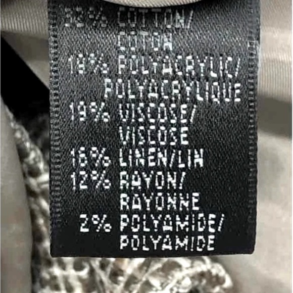 [Lafayette 148] Brown Taupe 3/4 Sleeve Open Front Tweed Blazer Jacket Women's 12 - Picture 6 of 7